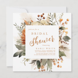 Möhippa för bränd Orange - fall Blommigt Inbjudningar