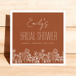 Möhippa för bränd Orange Wildblommor Boho Pappersservett