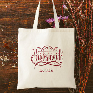 Möhippa för Bridesmaid enkel Elegant Burgundy Tygkasse