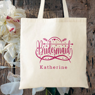 Möhippa för Bridesmaid enkel Elegant Classy-Rosa Tygkasse