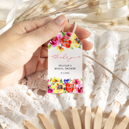 Möhippa för Bright Blommigt Tack Presentetikett