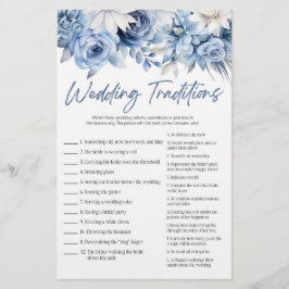 Möhippa för Bröllop-traditioner i blå Blommigt Brevpapper