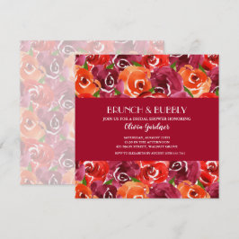 Möhippa för Brunch och Bubly Blommigt Inbjudningar