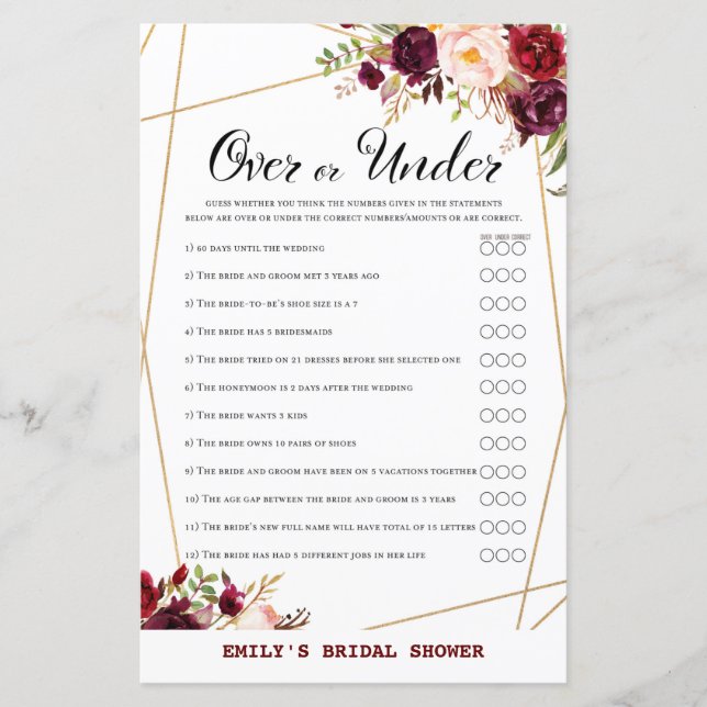 Möhippa för Burgundy-Blommigt, Möhippa (Framsida)