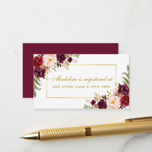 Möhippa för Burgundy-Blommigt- Tilläggskort