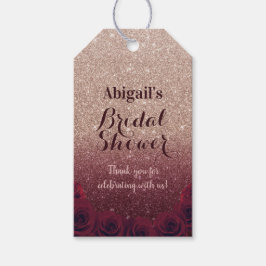 Möhippa för Burgundy & Ro Guld Ombre Presentetikett