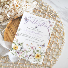 Möhippa för Butterflay Lila Blommigt Inbjudningar