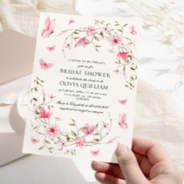 Möhippa för Butterflies Blommigt Inbjudningar