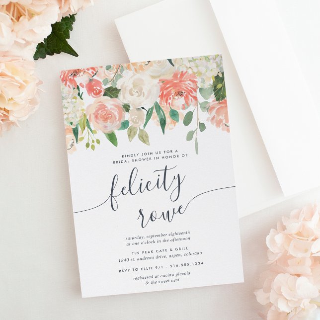 Möhippa för Calligraphy-Blommigt efter sommar Inbjudningar (Skapare uppladdad)