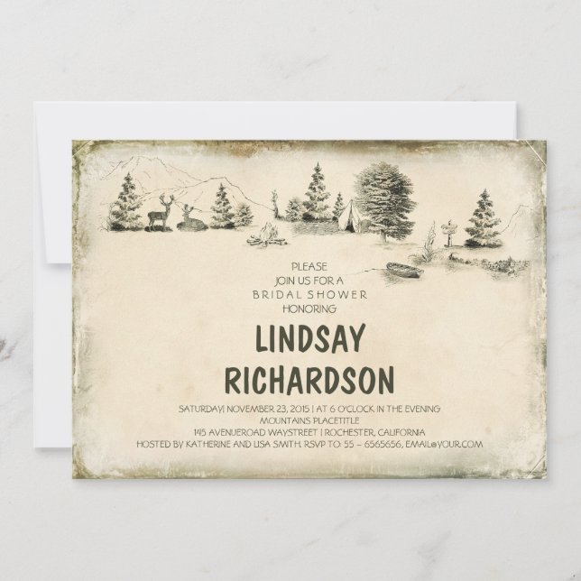 Möhippa för Camping Illustration Inbjudningar (Framsida)