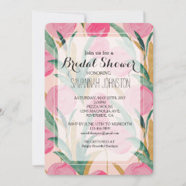 Möhippa för Cream Rosa Blommigt Inbjudningar