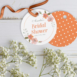 Möhippa för delikat Blommigt Orange Gåvor Etiketter