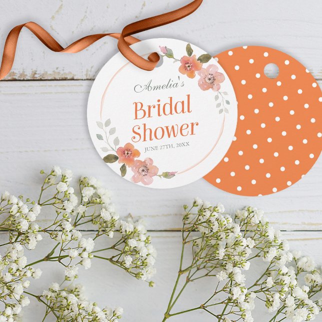 Möhippa för delikat Blommigt Orange Gåvor Etiketter (Skapare uppladdad)