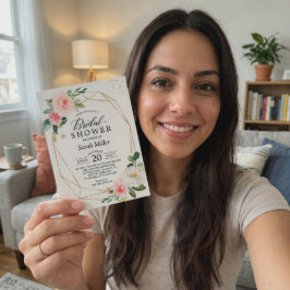 Möhippa för den moderna Rosans Blommigt Inbjudningar