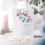 Möhippa för Dusty Blue- och Rosa Blommigt-Elegant Inbjudningar<br><div class="desc">Elegant blommigt dammig blått och rosa inbjudningskort för möhippa</div>