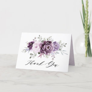 Möhippa för Dusty Lila Blooms Blommigt Tack Kort