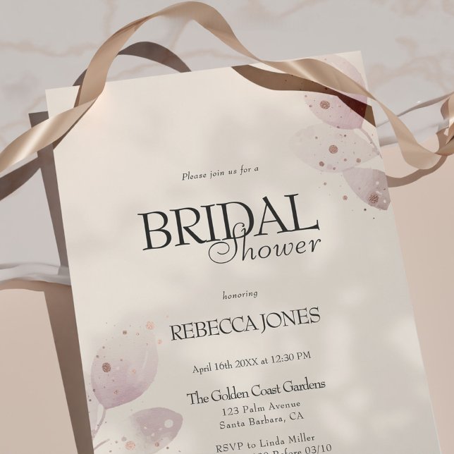 Möhippa för Dusty Muted  Rosa Blommigt Inbjudningar (Skapare uppladdad)