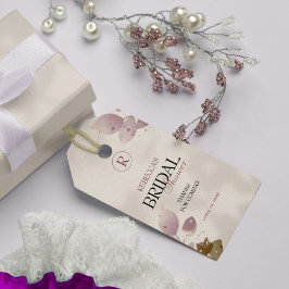 Möhippa för Dusty Muted Rosa Blommigt Presentetikett