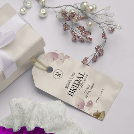 Möhippa för Dusty Muted Rosa Blommigt Presentetikett