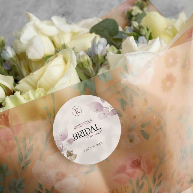 Möhippa för Dusty Muted  Rosa Blommigt Runt Klistermärke (Skapare uppladdad)