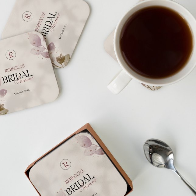 Möhippa för Dusty Muted  Rosa Blommigt Underlägg Papper Kvadrat (Skapare uppladdad)