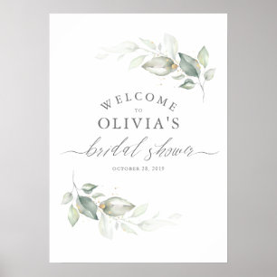 Möhippa för Elegant av krans i Grey och Guld Poster