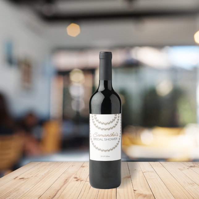 Möhippa för elegant av pärlhalsband vinflaska etikett (Skapare uppladdad)
