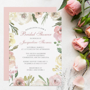 Möhippa för Elegant av Rosa sommarBlommigt Inbjudningar