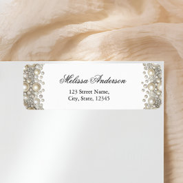 Möhippa för elegant Pearls- Returadress Etikett