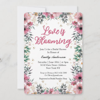 Möhippa för elegant Rosa Blommigt Inbjudningar