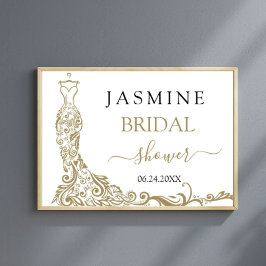  Möhippa för elegant Vita och Guld Poster