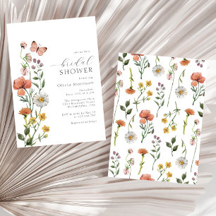Möhippa för elegant Watercolor Wildblomma Inbjudningar