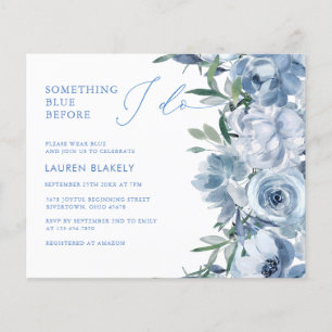 Möhippa för Eleganten Dusty Blue Blommigt Flygblad