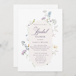 Möhippa för enkel Blommigt av Wildblomskalligrafi Inbjudningar