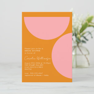 Möhippa för enkel geometrisk form Rosa Orange Inbjudningar