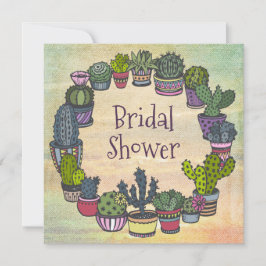 Möhippa för färgade kaktus inbjudningar