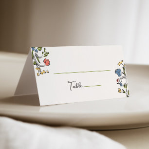 Möhippa för färgfull Blommigt i hand plockade Placeringskort