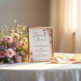 Möhippa för färglös Blommigt Drinks Menu Poster