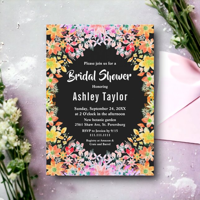 Möhippa för färglöst Ro Boho botaniska Blommigten Inbjudningar (Skapare uppladdad)