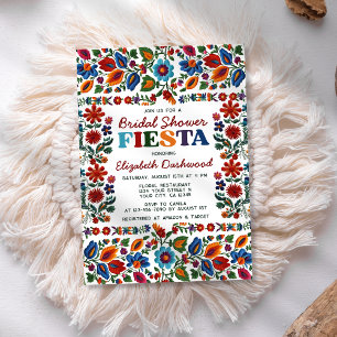 Möhippa för färgstark Fiesta Folk Art Blommigt Inbjudningar