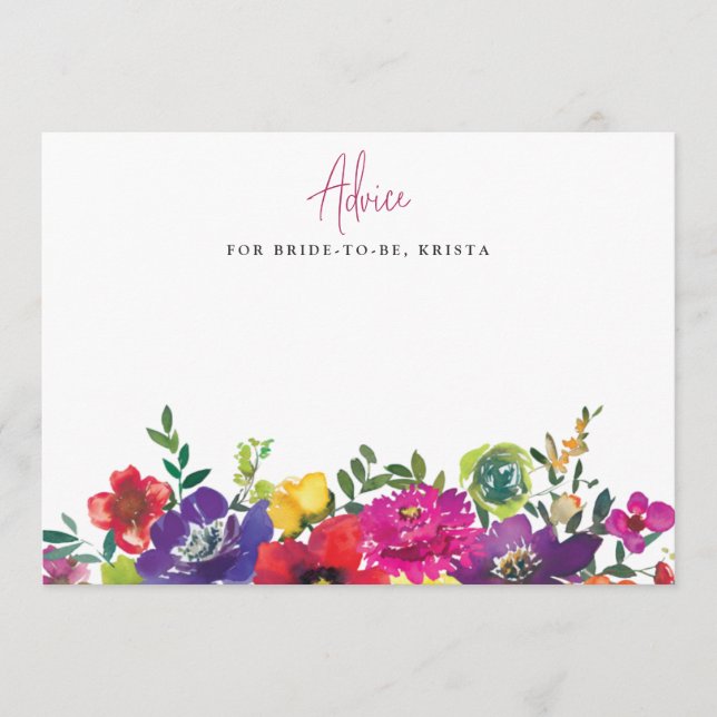 Möhippa för fetfärgade blommor rådkort (Framsida)