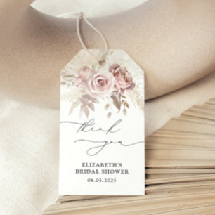Möhippa för för elegant Dusty Ro-Blommigt Presentetikett