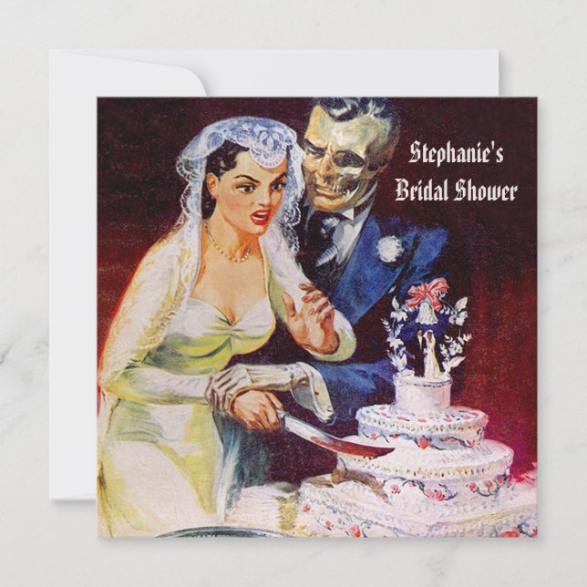 Möhippa för för Halloween fasabrud & Doom Inbjudningar (Framsida)