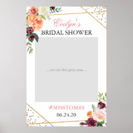 Möhippa för foto till guld Rosa Blommigt Poster