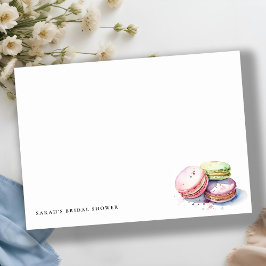 Möhippa för Fransk av vattenfärgen Macarons Bakery Anteckningskort