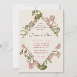 Möhippa för Ginkgo Watercolor Blommigt Inbjudningar
