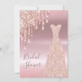 möhippa för gnistra av klädglitter i ro guld inbjudningar