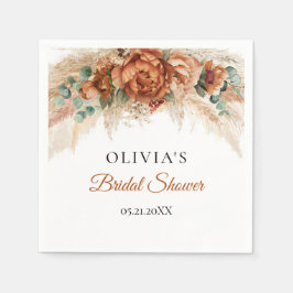 Möhippa för grönt av Boho strand teracotta pampas Pappersservett