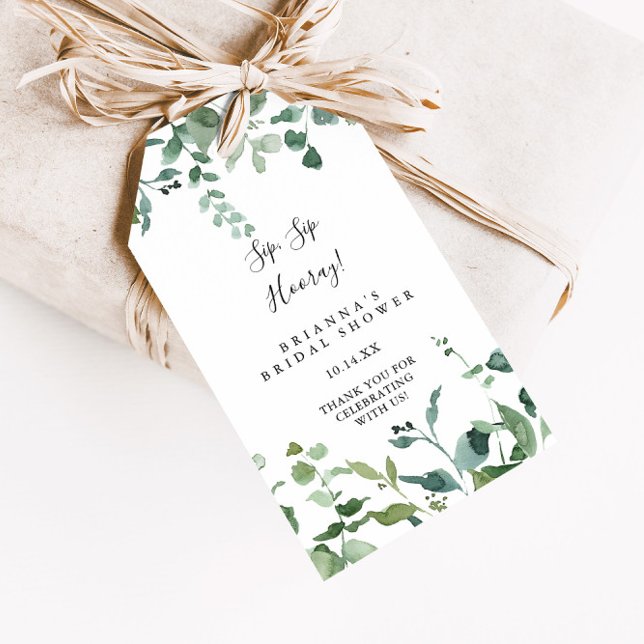 Möhippa för Grönt av Foliage Sip Sip Hooray Presentetikett (Skapare uppladdad)