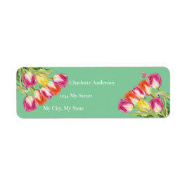 Möhippa för Grönt av tulpaner och fjäril Returadress Etikett